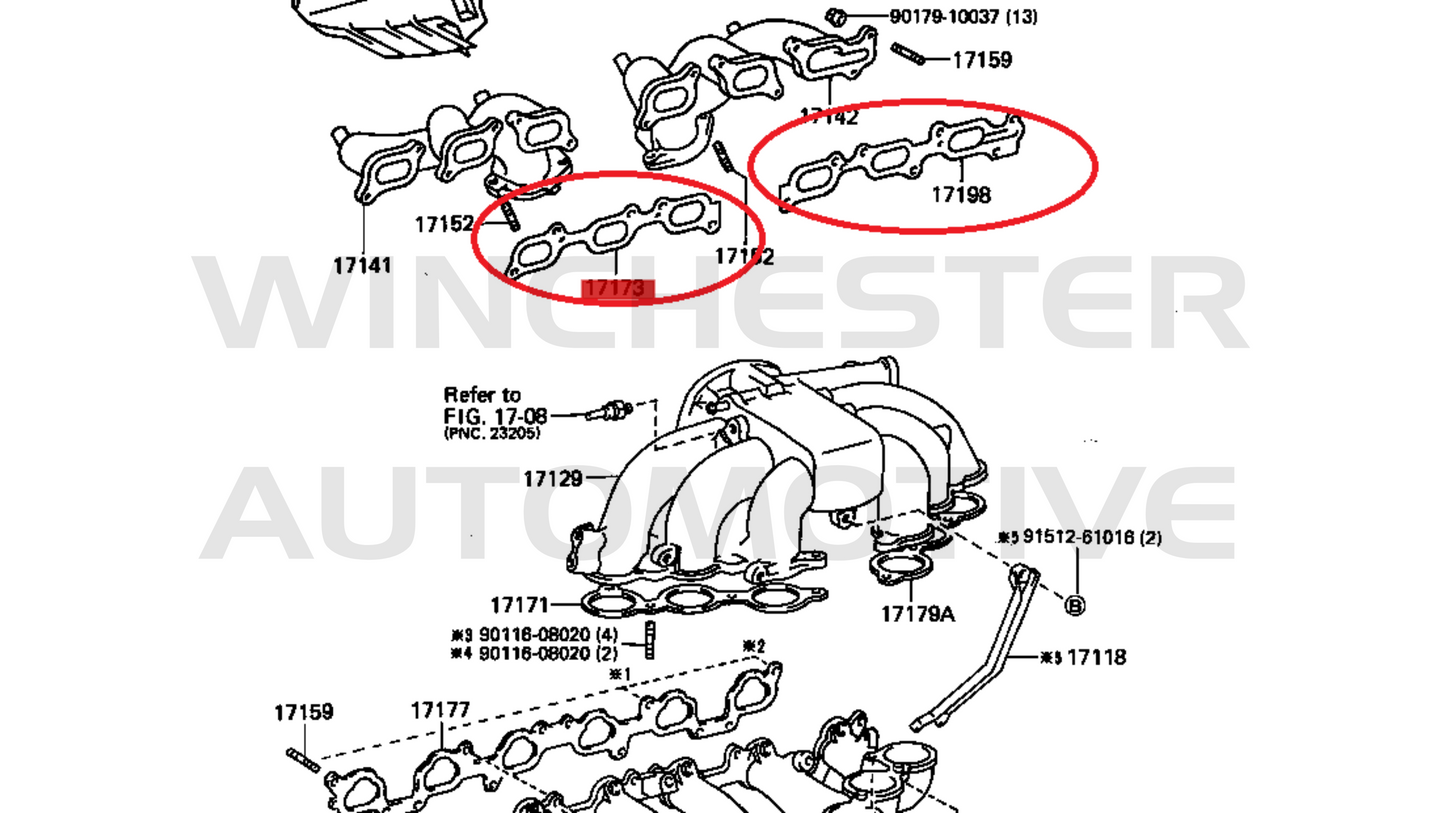 AFTERMARKET 1FZ-FE EXHAUST GASKETS - PAIR