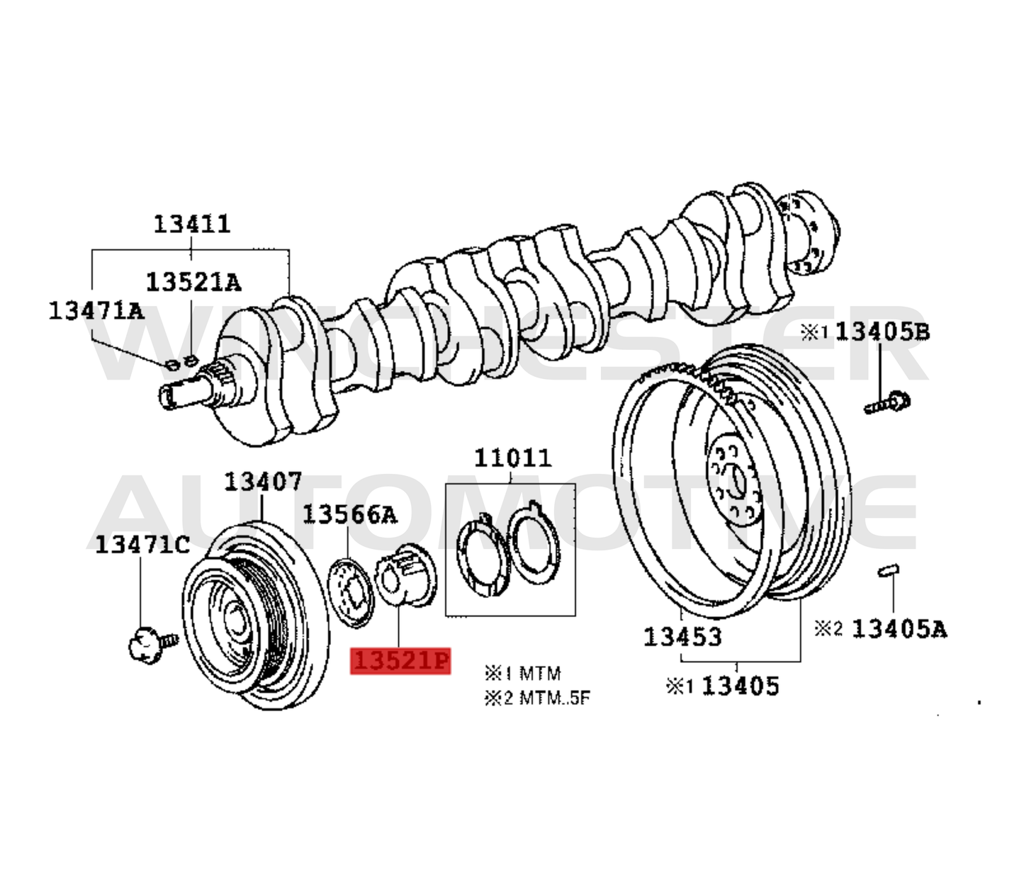 WINCHESTER AUTOMOTIVE 1JZ / 2JZ VVTI CRANK GEAR - 1352146040