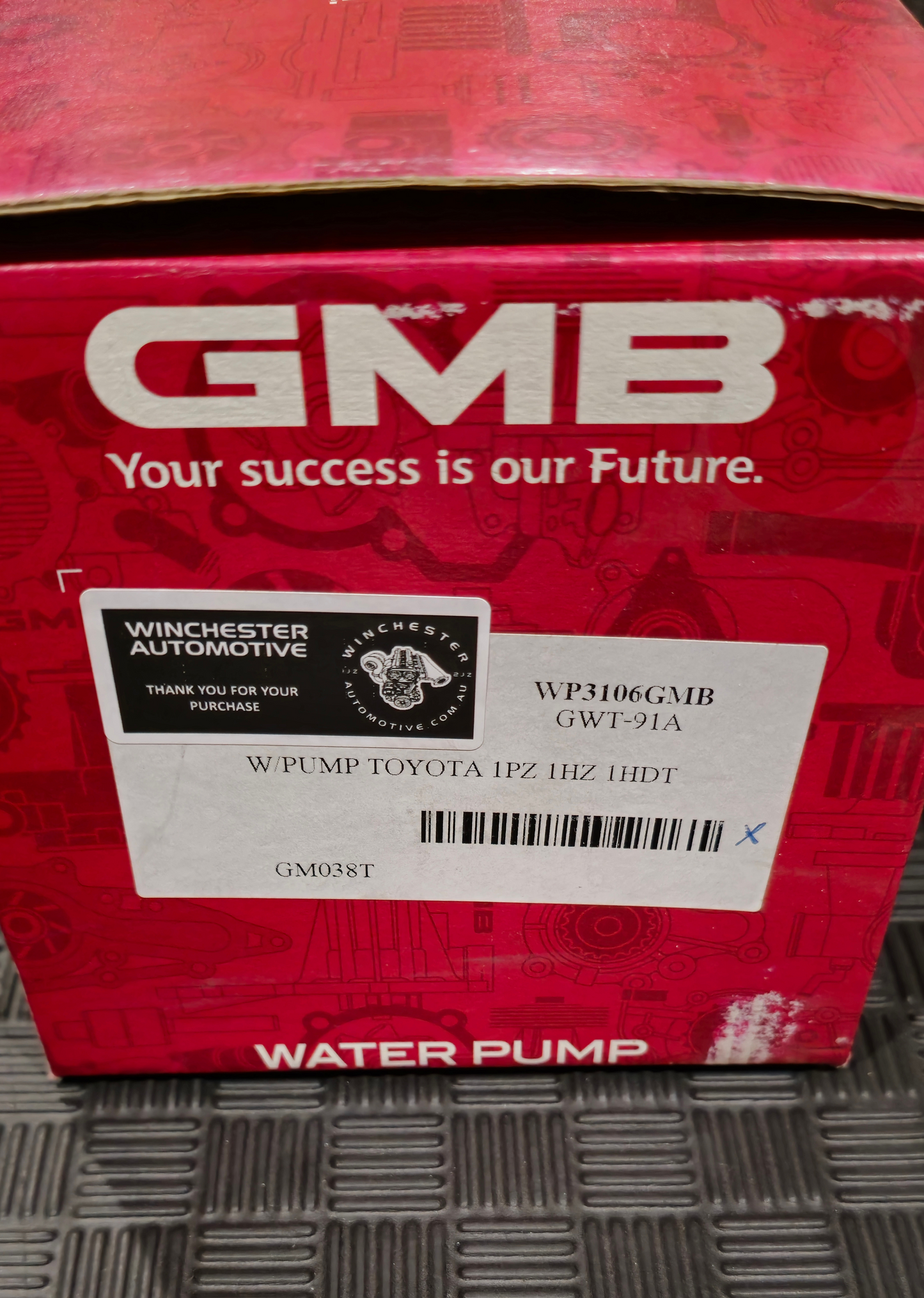 GMB GWT-91A WATER PUMP - TOYOTA 1PZ / 1HZ / 1HDT