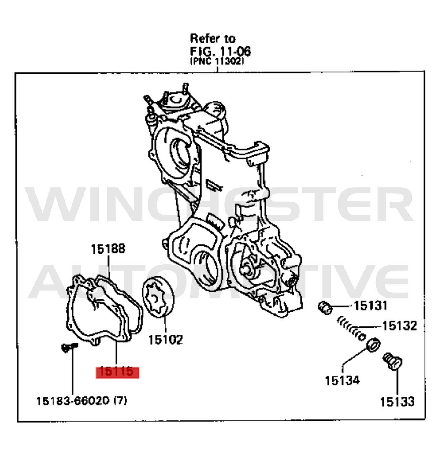 1FZ-FE LANDCRUISER OIL PUMP COVER - 15115-66020