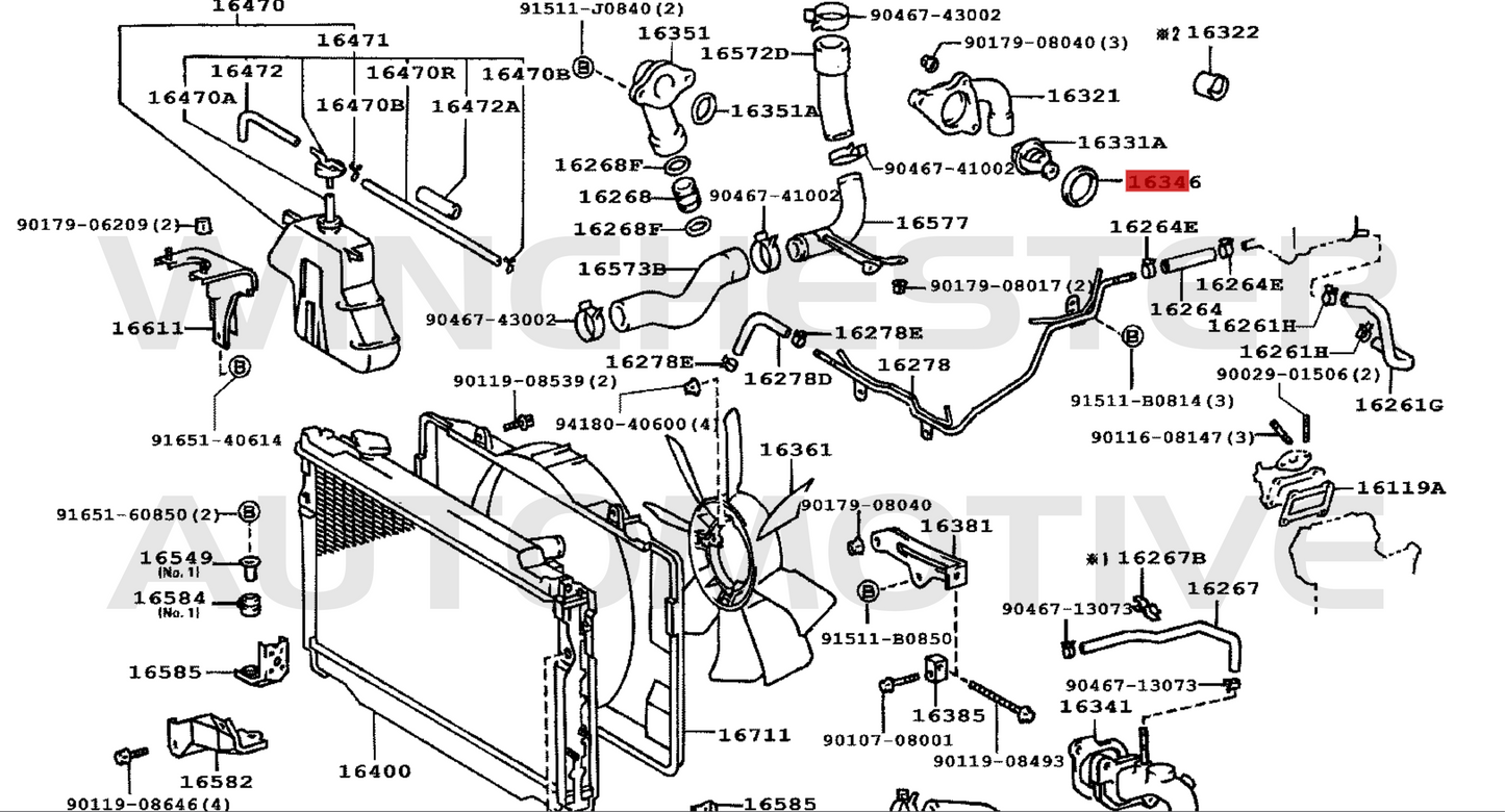 1FZ / 1HD / 1VD / 1HZ OEM THERMOSTAT O-RING