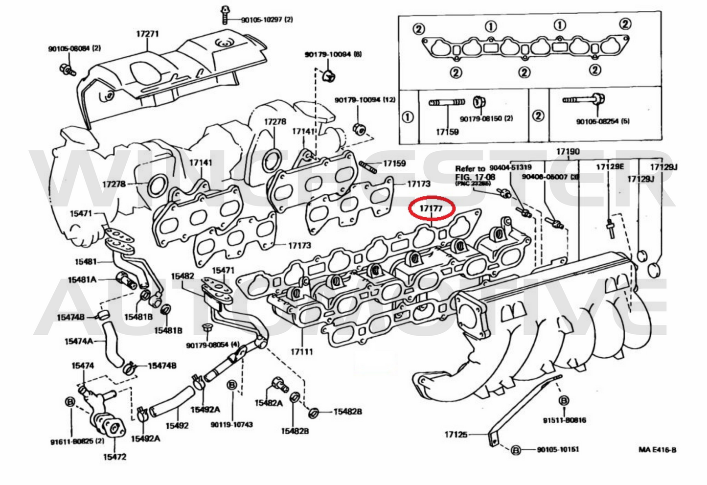 1JZ-GTE NON VVTI INTAKE GASKET NO.1