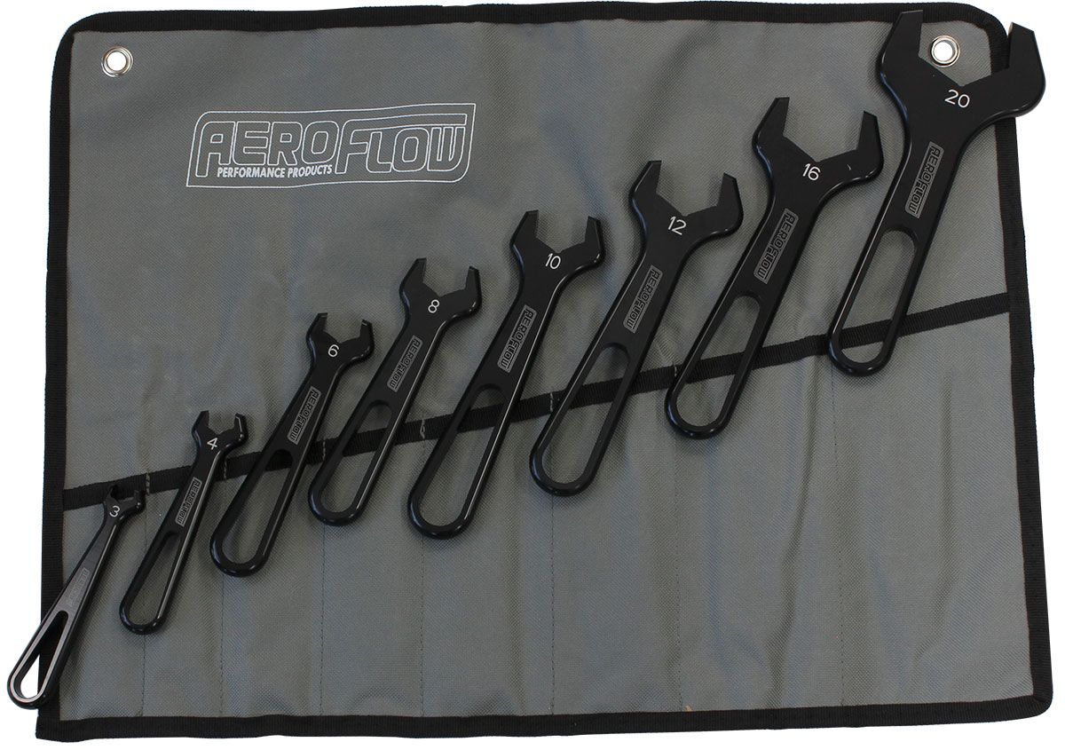 AEROFLOW 8-PIECE ALUMINIUM PRO WRENCH SET -3AN TO -20AN