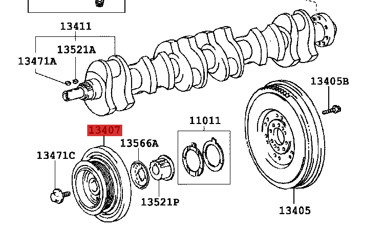 OEM TOYOTA 1JZ / 2JZ HARMONIC BALANCER / CRANK PULLEY 13407-46020