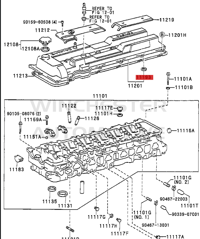 1FZ-FE / 1UZ-FE SPARK PLUG TUBE SEALS - 48MM - 11193-15010