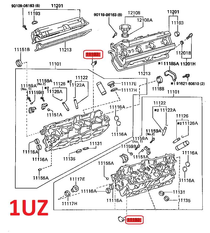 2 x 1FZ-FE / 1UZ-FE HALF MOON CYLINDER HEAD SEAL