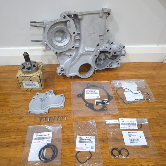 1FZ-FE TIMING COVER / OIL PUMP HOUSING WITH NEW GEARS AND SEALS