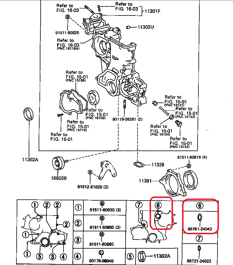 1FZ-FE TIMING COVER O-RING - 96761-24042