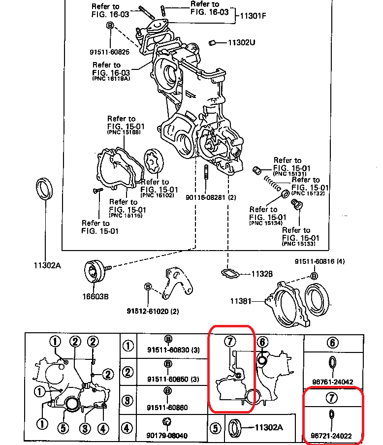 OEM 1FZ-FE TIMING COVER O-RING - 96721-24022