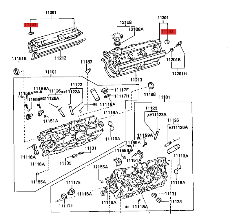 1FZ-FE / 1UZ-FE SPARK PLUG TUBE SEALS - 48MM - 11193-15010