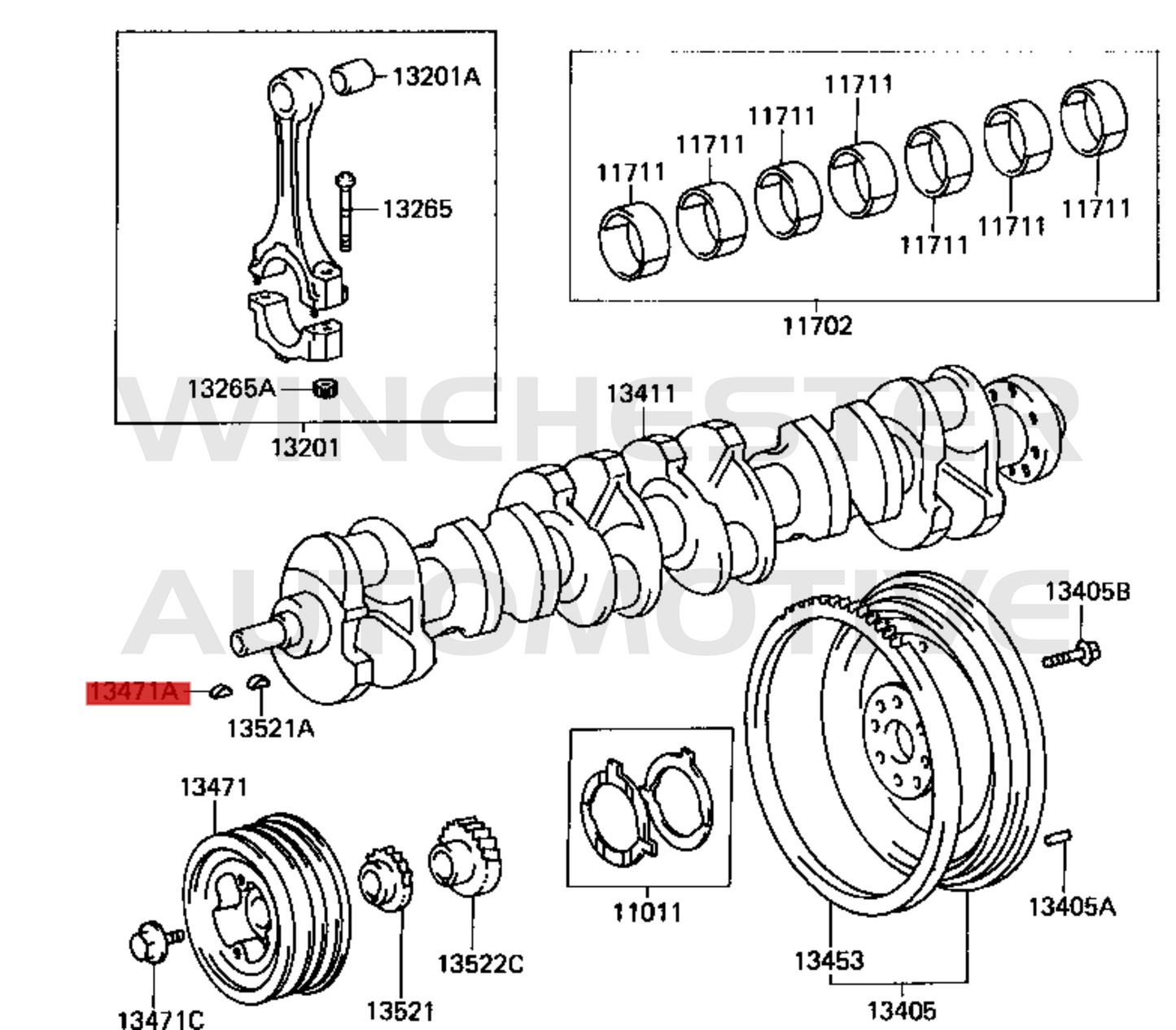 1FZ-FE CRANKSHAFT WOODRUFF KEY 95161-30516