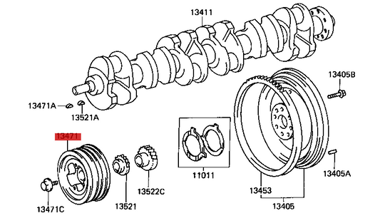 OEM 1FZ-FE HARMONIC BALENCER / CRANK PULLEY