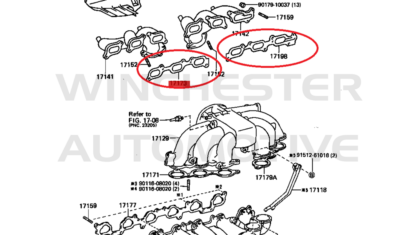 OEM TOYOTA 1FZ-FE EXHAUST GASKETS - PAIR