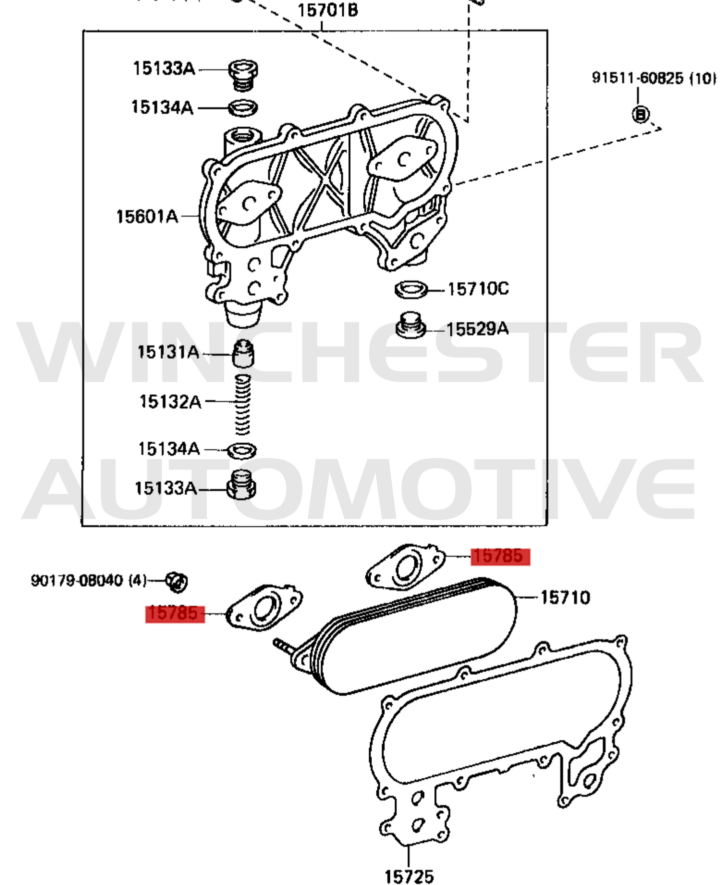 2 x 1FZ-FE LANDCRUISER OIL COOLER GASKETS - 15785-66010