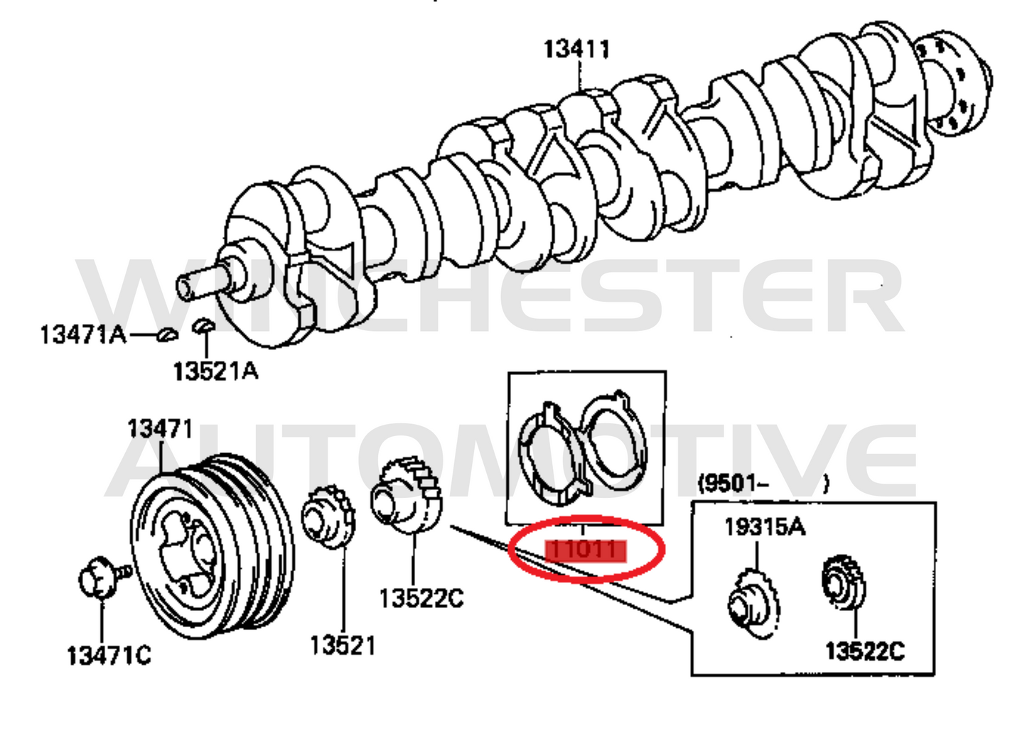 1FZ-FE TAIHO THRUST BEARINGS - STD SIZE