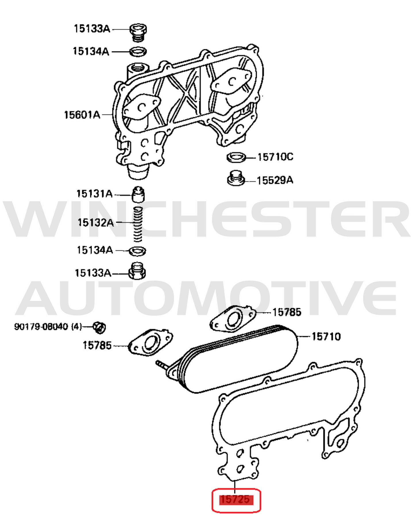 1FZ-FE OIL COOLER GASKET - 15752-66010