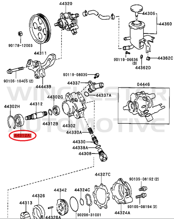 1JZ / 2JZ POWER STEERING PUMP BEARING Winchester Automotive
