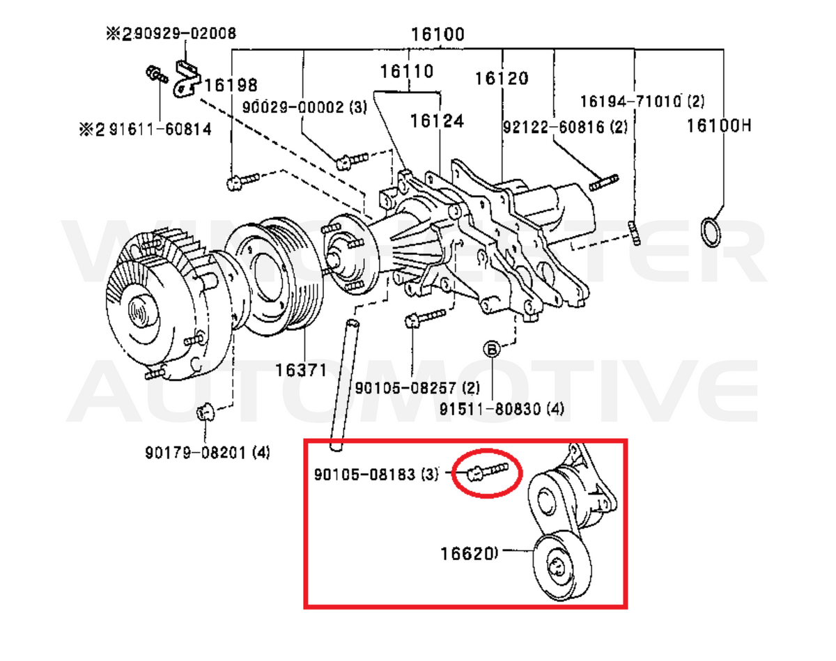 1JZ / 2JZ SERPENTINE / ACC BELT TENSIONER BOLTS – Winchester Automotive