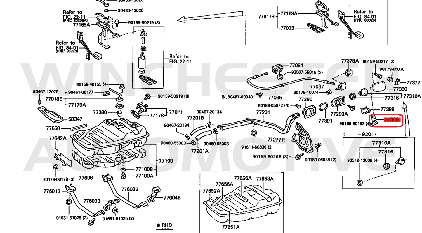 TOYOTA 80 SERIES LANDCRUISER FUEL DOOR SPRING 77360-22020