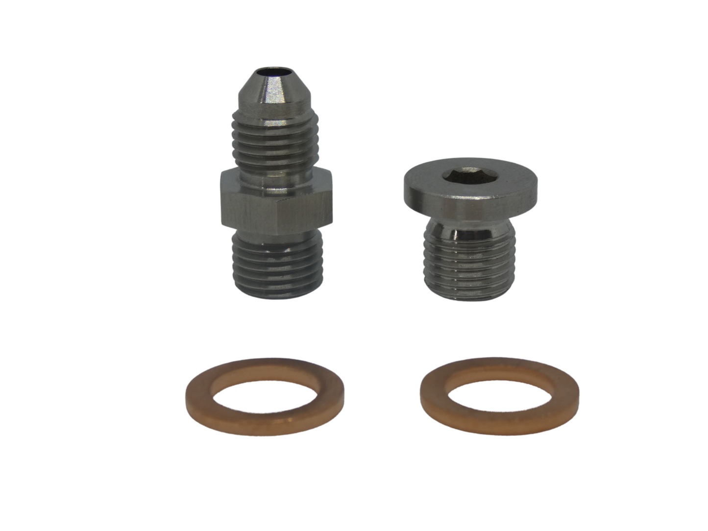 1JZ / 2JZ OIL FEED FITTINGS PACK. STAINLESS STEEL