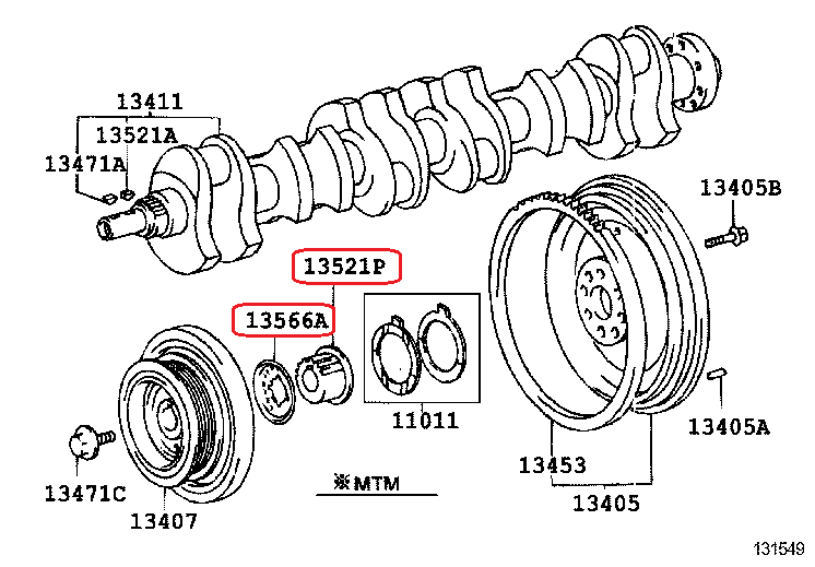 1JZ-GTE / 2JZ-GTE TIMING BELT CRANK PULLEY AND TIMING BELT GUIDE