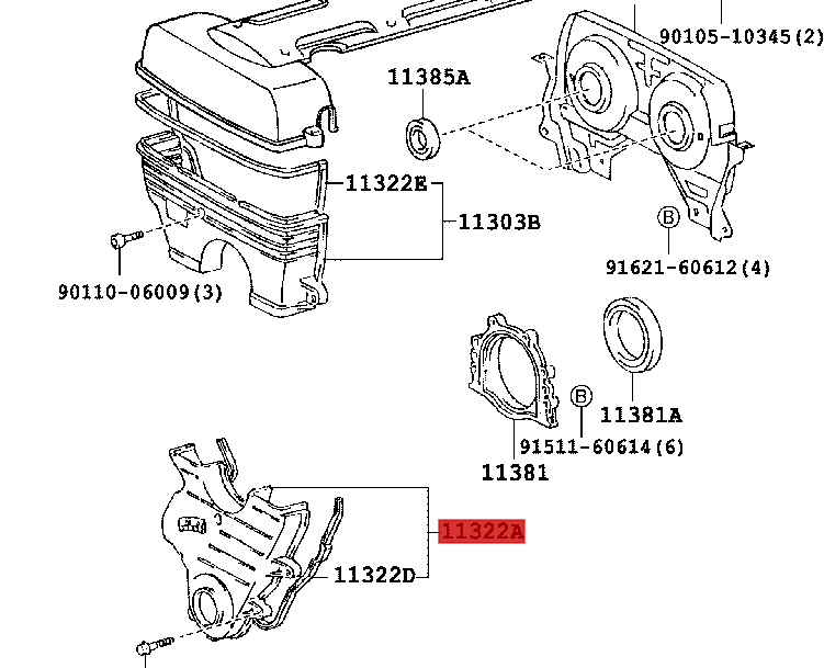 OEM TOYOTA 2JZ-GTE / 2JZ-GE LOWER TIMING COVER 11302-46031