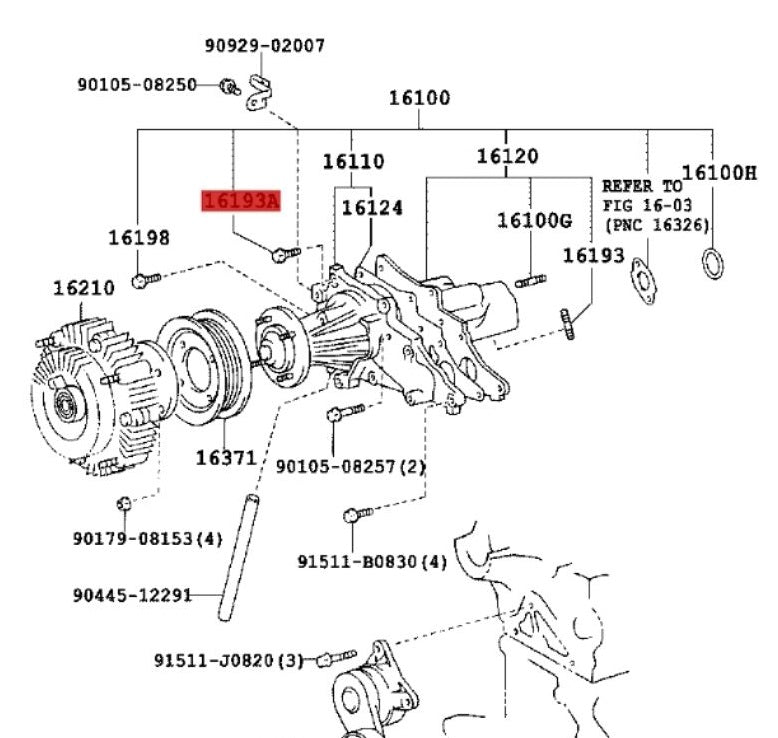 1JZ / 2JZ WATER PUMP - 10 BOLT VERSION