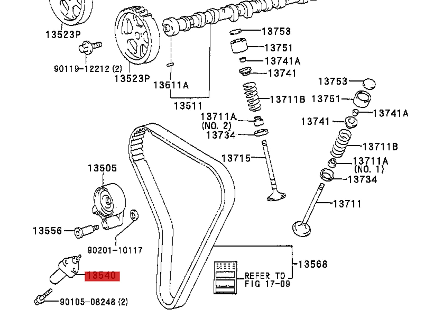 1JZ / 2JZ TIMING BELT HYDRAULIC TENSIONER