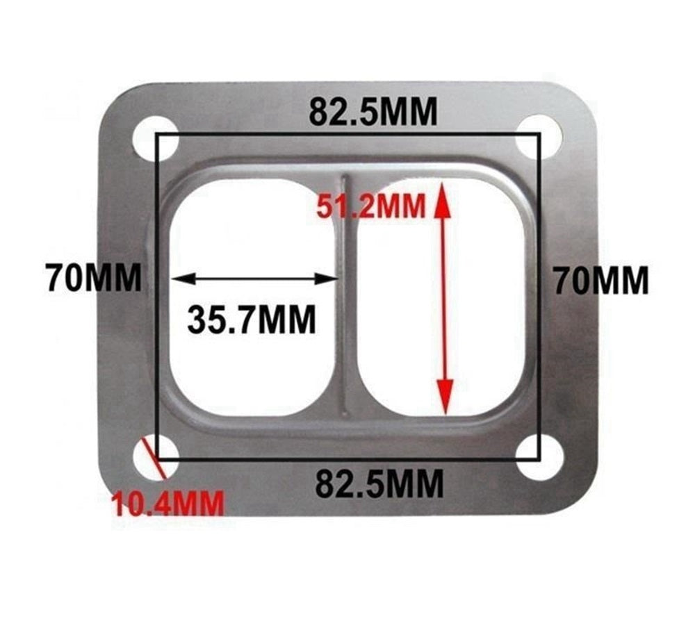 T4 DIVIDED TURBO GASKET - STAINLESS STEEL